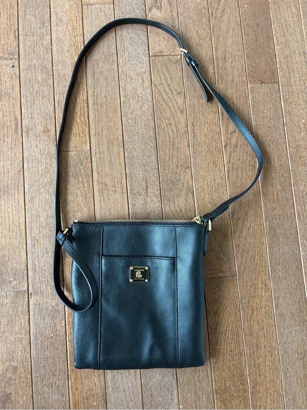 Lauren Ralph Lauren crossbody purse, black leather